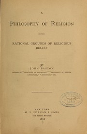 Front cover of A philosophy of religion by Bascom, John