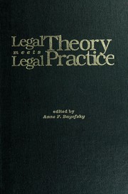 Cover of Legal Theory Meets Legal Practice by Anne F. Bayefsky
