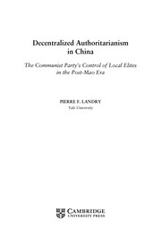 Front cover of Decentralized authoritarianism in China by Pierre F. Landry