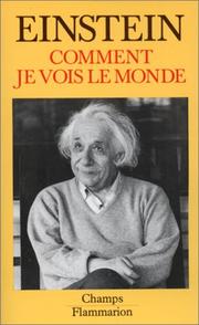 Cover of Comment je vois le monde by Albert Einstein