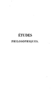 Front cover of Études philosophiques by Charles Auguste Mallet
