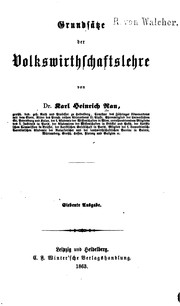 Cover of Lehrbuch der politischen Oekonomie by Karl Heinrich Rau