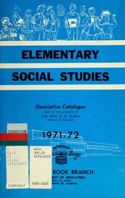 Cover of Social studies for elementary schools in the province of Alberta by Alberta. School Book Branch