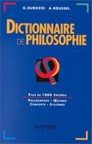 Front cover of Dictionnaire de philosophie by Gérard Durozoi