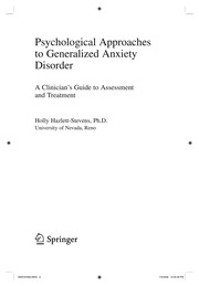 Front cover of Psychological Approaches to Generalized Anxiety Disorder by Holly Hazlett-Stevens