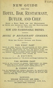 Front cover of New guide for the hotel, bar, restaurant, butler, and chef by Bacchus.