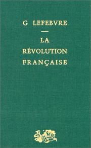 Front cover of La révolution française by Georges Lefebvre