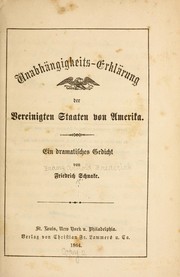 Front cover of Unabhängigkeits-erklärung der Vereinigten Staaten von Amerika by Franz Arnold Frederick Schnake