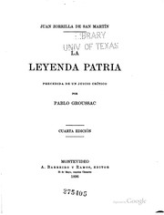 Front cover of La leyenda patria by Juan Zorrilla de San Martín