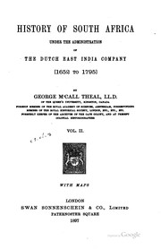 Cover of History of South Africa under the administration of the Dutch East India Company (1652 to 1795) by George McCall Theal