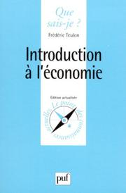 Front cover of Introduction à l'économie by Frédéric Teulon