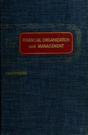 Front cover of Financial organization and management of business by Charles W. Gerstenberg
