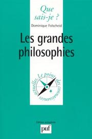 Front cover of Les grandes philosophies by Dominique Folscheid