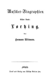 Cover of Lortzing by Hermann Wittmann