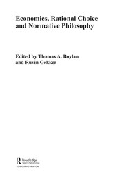 Front cover of Economics, rational choice and normative philosophy by Thomas Boylan