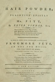Cover of Hair powder by Pindar, Peter