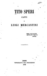Cover of Tito Speri by Luigi Mercantini