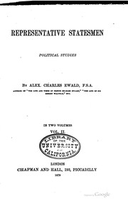 Cover of Representative Statesmen: Political Studies by Alex Charles Ewald