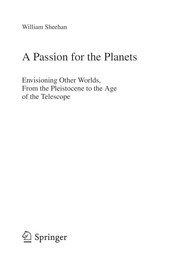 Cover of A passion for the planets by Sheehan, William