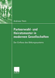Front cover of Partnerwahl- und Heiratsmuster in Modernen Gesellschaften by Andreas Timm