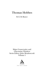 Cover of Thomas Hobbes by R. E. R. Bunce