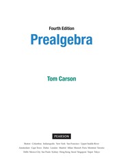 Cover of Prealgebra by Carson, Tom