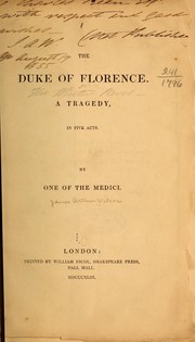 Front cover of The Duke of Florence by James Arthur] Wilson