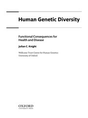 Front cover of Human genetic diversity by Julian C. Knight
