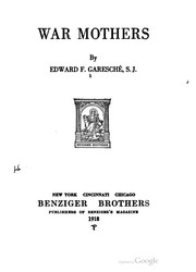 Front cover of War mothers by Edward F. Garesché