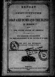 Front cover of Report on institutions for the deaf and dumb and the blind in Europe and in the United States of America by Egerton Ryerson