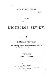 Front cover of Contributions to the Edinburgh Review by Francis Jeffrey