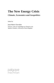 Front cover of The new energy crisis by Jean Marie Chevalier