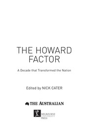 Cover of The Howard factor by Nick Cater