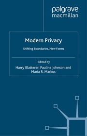 Cover of Modern privacy by Harry Blatterer