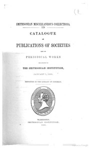 Front cover of Catalogue of publications of societies and of periodical works by Smithsonian Institution