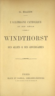 Front cover of L' Allemagne catholique au XIXe siècle by G. Bazin