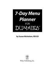 Cover of 7-day menu planner for dummies by Susan Nicholson