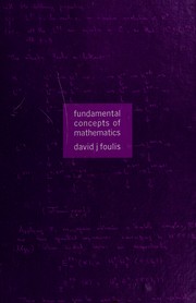 Front cover of Fundamental concepts of mathematics by David J. Foulis