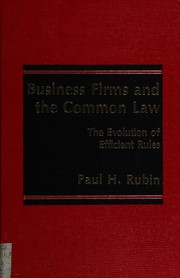 Cover of Business firms and the common law by Paul H. Rubin