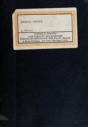 Cover of Moral sense by James Bonar