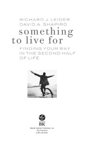 Cover of Something to live for by Richard Leider