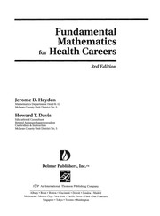 Cover of Fundamental mathematics for health careers by Jerome D. Hayden