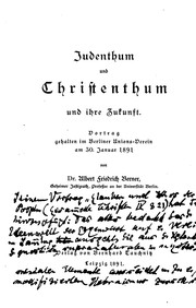 Front cover of Judenthum und Christentum und ihre Zukunft by Albert Friedrich Berner