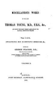Front cover of Miscellaneous works of the late Thomas Young by Young, Thomas