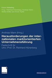 Front cover of Herausforderungen der internationalen marktorientierten Unternehmensführung by Andreas Mann