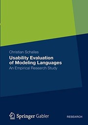 Front cover of Usability Evaluation of Modeling Languages by Christian Schalles