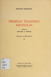 Cover of Primeras tragedias españolas by Jéronimo Bermúdez