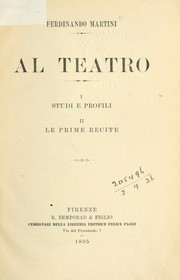 Cover of Al teatro by Ferdinando Martini