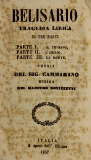 Cover of Belisario by Gaetano Donizetti