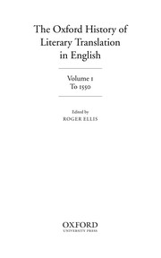 Front cover of The Oxford history of literary translation in English by Ellis, Roger ne  en Australie
